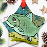 Fish Hook Worm Bait Water Hobby Star Ornament (Two Sides)