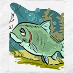 Fish Hook Worm Bait Water Hobby Canvas 12  x 16 