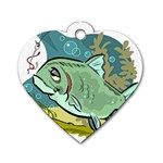Fish Hook Worm Bait Water Hobby Dog Tag Heart (One Side)