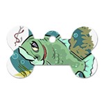 Fish Hook Worm Bait Water Hobby Dog Tag Bone (Two Sides)