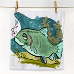 Fish Hook Worm Bait Water Hobby Face Towel