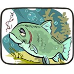 Fish Hook Worm Bait Water Hobby Two Sides Fleece Blanket (Mini)