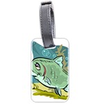 Fish Hook Worm Bait Water Hobby Luggage Tag (two sides)