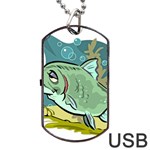 Fish Hook Worm Bait Water Hobby Dog Tag USB Flash (One Side)