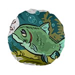 Fish Hook Worm Bait Water Hobby Standard 15  Premium Round Cushions