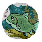 Fish Hook Worm Bait Water Hobby Large 18  Premium Round Cushions