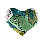 Fish Hook Worm Bait Water Hobby Standard 16  Premium Heart Shape Cushions