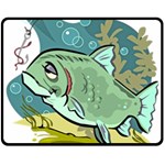 Fish Hook Worm Bait Water Hobby Two Sides Fleece Blanket (Medium)