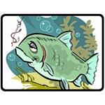Fish Hook Worm Bait Water Hobby Two Sides Fleece Blanket (Large)