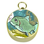 Fish Hook Worm Bait Water Hobby Gold Compasses