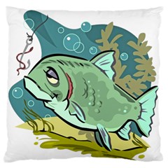 Fish Hook Worm Bait Water Hobby Standard Premium Plush Fleece Cushion Case (Two Sides) from ArtsNow.com Back