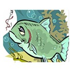 Fish Hook Worm Bait Water Hobby Premium Plush Fleece Blanket (Large)
