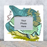 Fish Hook Worm Bait Water Hobby White Wall Photo Frame 5  x 7 