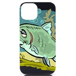 Fish Hook Worm Bait Water Hobby iPhone 14 Black UV Print Case