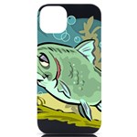 Fish Hook Worm Bait Water Hobby iPhone 14 Plus Black UV Print Case
