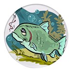 Fish Hook Worm Bait Water Hobby Round Glass Fridge Magnet (4 pack)