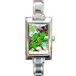 Parrot Hat Cartoon Captain Rectangle Italian Charm Watch