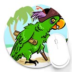Parrot Hat Cartoon Captain Round Mousepad