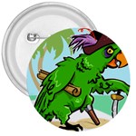 Parrot Hat Cartoon Captain 3  Buttons