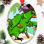 Parrot Hat Cartoon Captain Ornament (Oval)