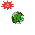 Parrot Hat Cartoon Captain 1  Mini Magnet (10 pack) 