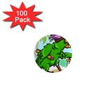 Parrot Hat Cartoon Captain 1  Mini Magnets (100 pack) 