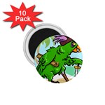 Parrot Hat Cartoon Captain 1.75  Magnets (10 pack) 