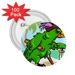 Parrot Hat Cartoon Captain 2.25  Buttons (100 pack) 