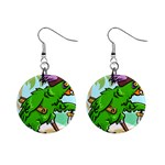 Parrot Hat Cartoon Captain Mini Button Earrings