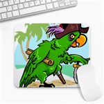 Parrot Hat Cartoon Captain Large Mousepad