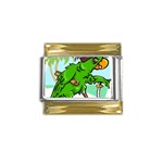 Parrot Hat Cartoon Captain Gold Trim Italian Charm (9mm)