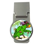 Parrot Hat Cartoon Captain Money Clips (Round) 