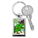 Parrot Hat Cartoon Captain Key Chain (Rectangle)