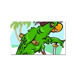Parrot Hat Cartoon Captain Sticker (Rectangular)