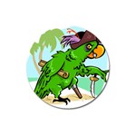 Parrot Hat Cartoon Captain Magnet 3  (Round)