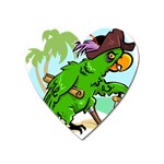 Parrot Hat Cartoon Captain Heart Magnet
