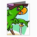 Parrot Hat Cartoon Captain Greeting Card