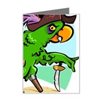 Parrot Hat Cartoon Captain Mini Greeting Card