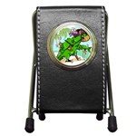Parrot Hat Cartoon Captain Pen Holder Desk Clock