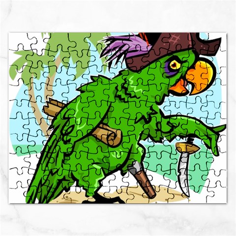 Parrot Hat Cartoon Captain Rectangular Jigsaw Puzzl from ArtsNow.com Front