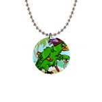Parrot Hat Cartoon Captain 1  Button Necklace