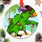 Parrot Hat Cartoon Captain Round Ornament (Two Sides)