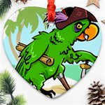 Parrot Hat Cartoon Captain Heart Ornament (Two Sides)