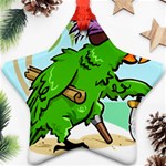 Parrot Hat Cartoon Captain Star Ornament (Two Sides)