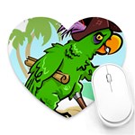Parrot Hat Cartoon Captain Heart Mousepad