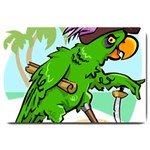 Parrot Hat Cartoon Captain Large Doormat