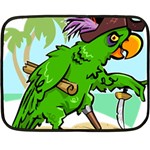 Parrot Hat Cartoon Captain Fleece Blanket (Mini)