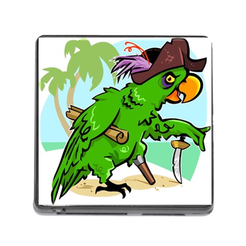 Parrot Hat Cartoon Captain Memory Card Reader (Square 5 Slot) from ArtsNow.com Front