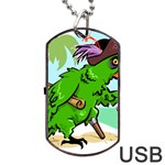 Parrot Hat Cartoon Captain Dog Tag USB Flash (Two Sides)
