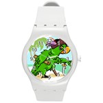 Parrot Hat Cartoon Captain Round Plastic Sport Watch (M)